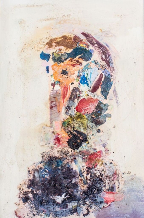 Drake by Leroy Miranda Jr. | Mixed media on paper and framed with raw maple. Drake